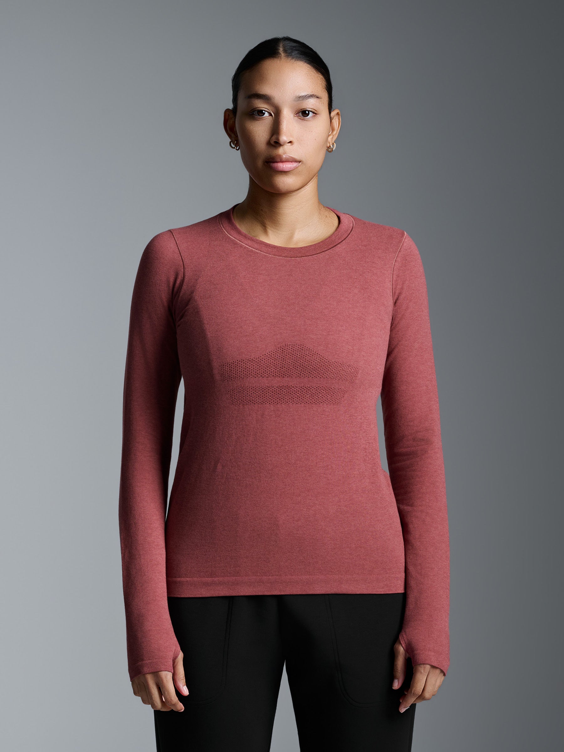 HERE TODAY MELANGE Long Sleeve Tee Earth Marl