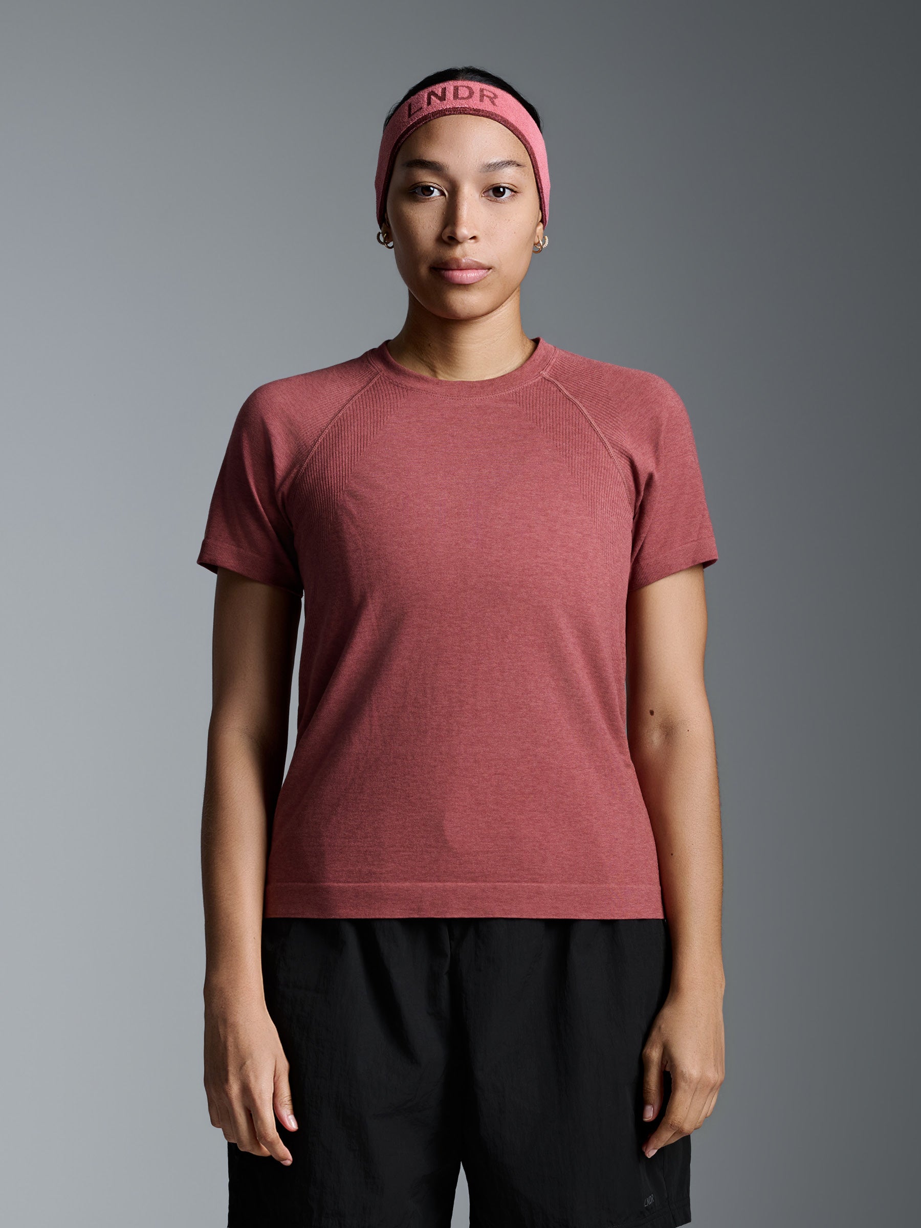 HERE TODAY MELANGE Short Sleeve Tee Earth Marl