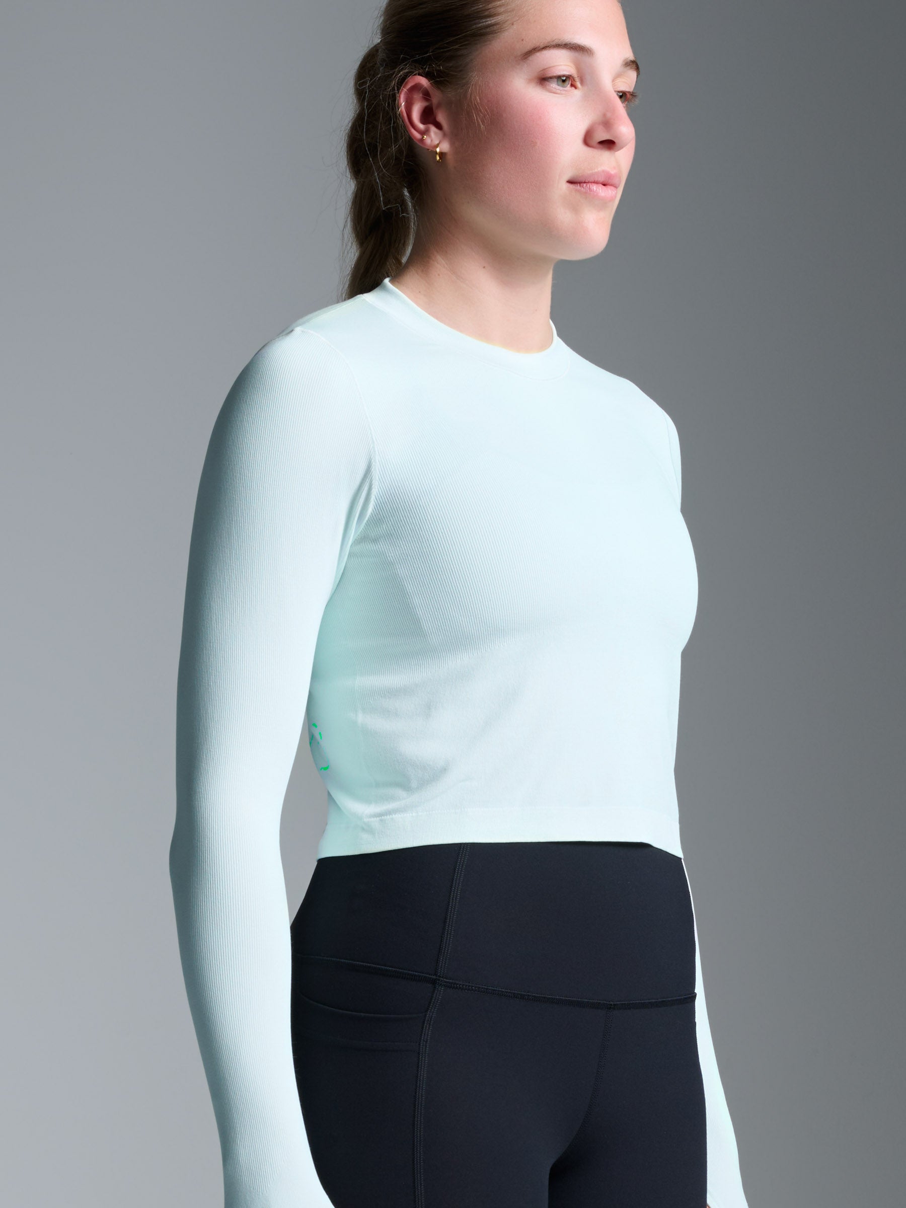 POWER CROP Long Sleeve Top Mint