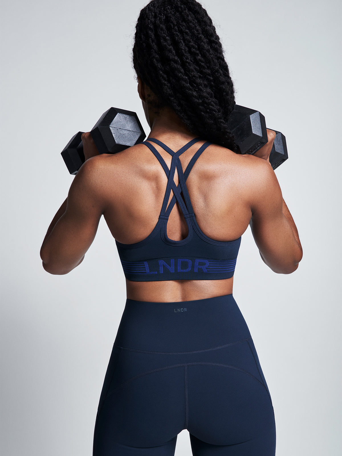 Womens blade marine blue sports bra 2