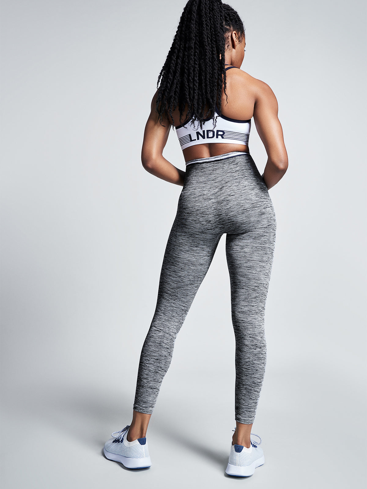 Womens chisel light high waisted ankle length grey leggings 1