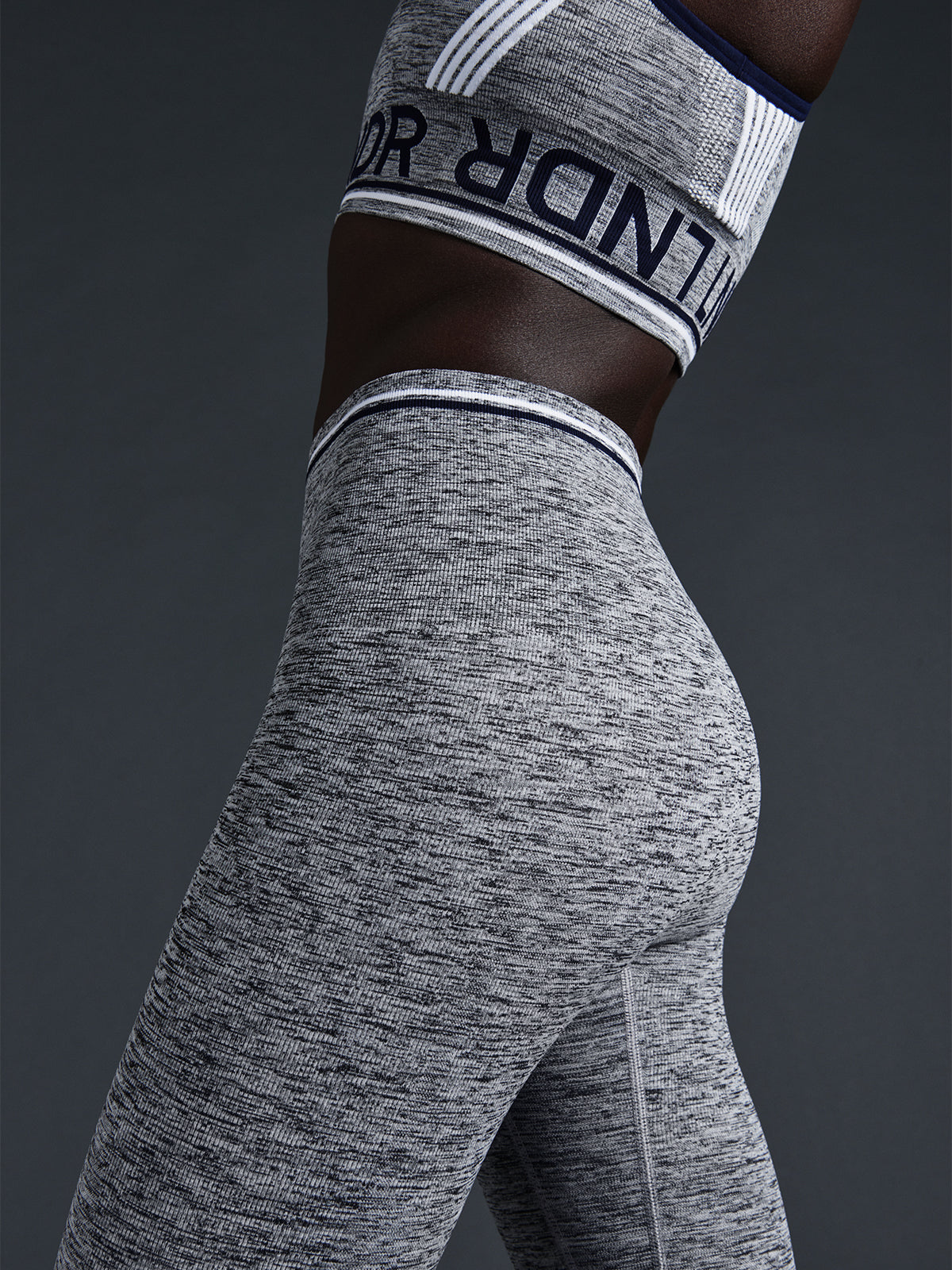 Womens chisel light high waisted ankle length grey leggings 2