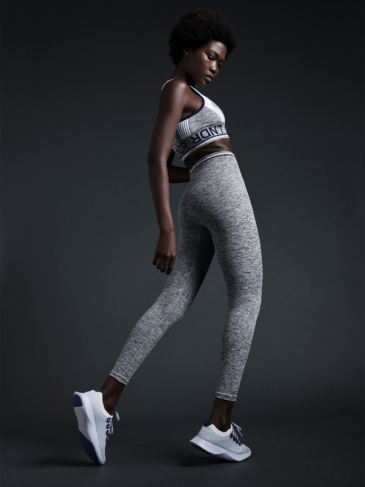 Womens chisel light high waisted ankle length grey leggings 4