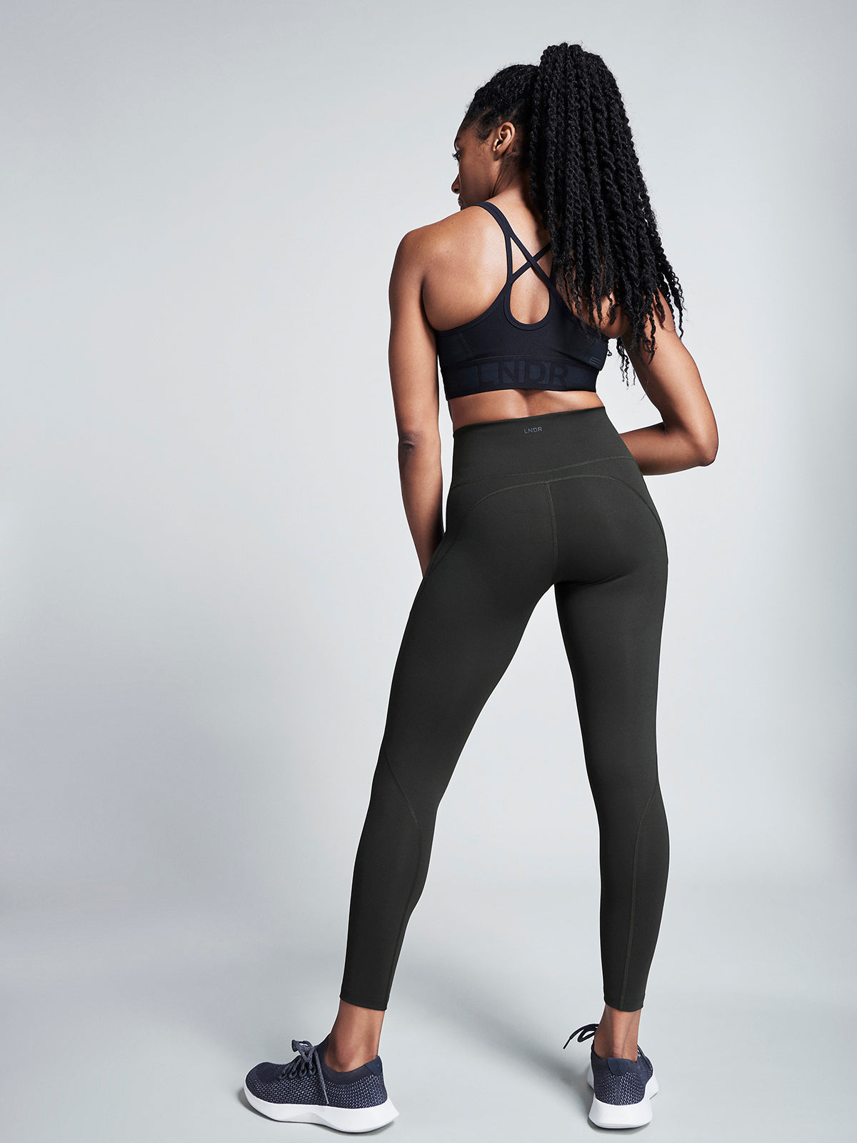 Womens fatal attraction high waisted ankle length olive green leggings 5