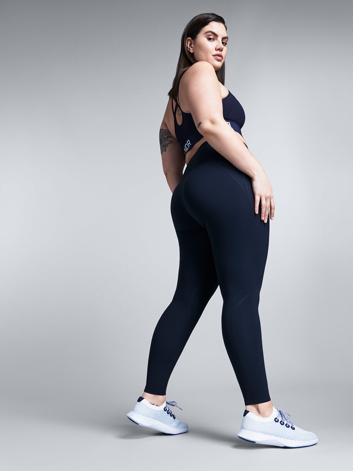 Womens fatal attraction high waisted full length marine blue leggings 4