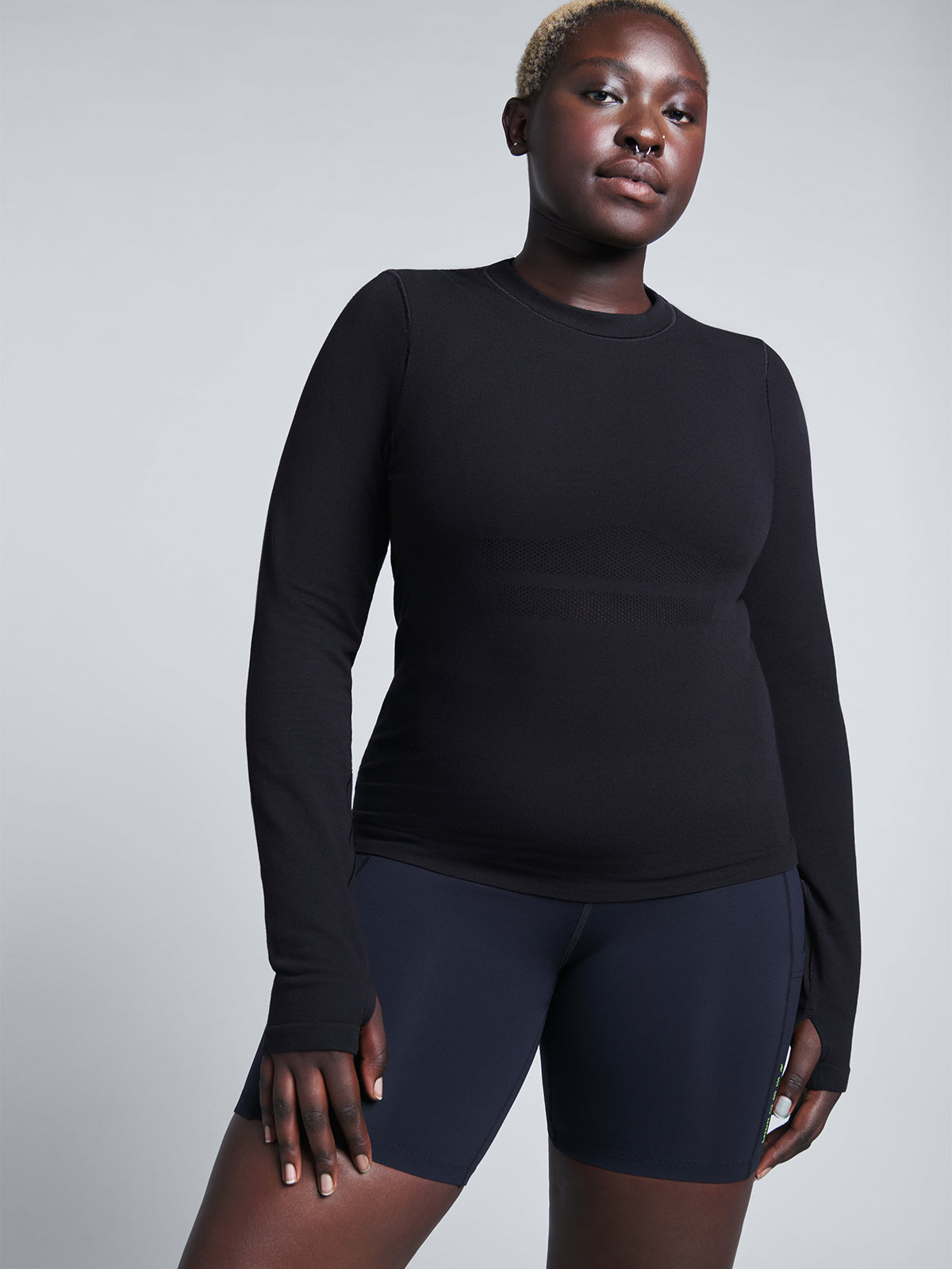 Womens here today long sleeve black tee 1
