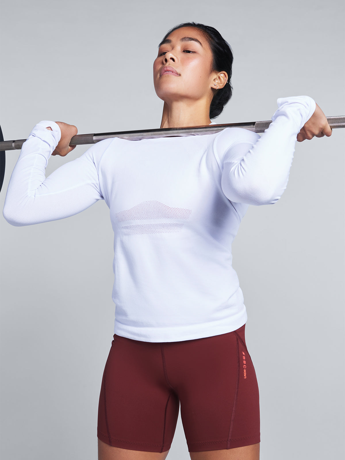 Womens here today long sleeve white tee 1