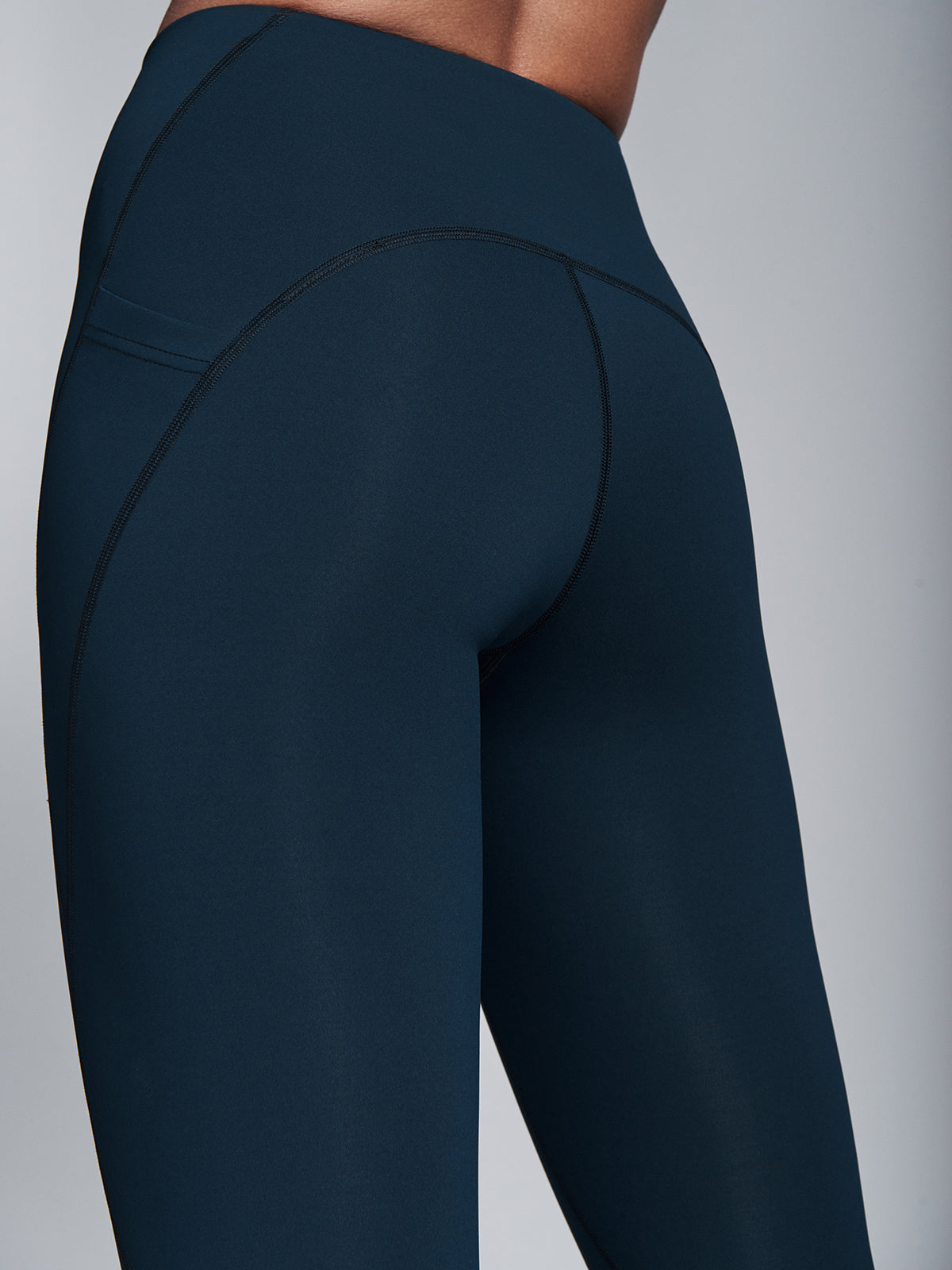 Womens lightspeed high waisted full length marine blue leggings 4