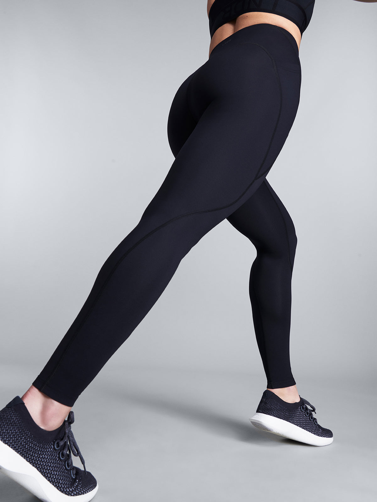 Womens lightspeed high waisted full length black leggings 5