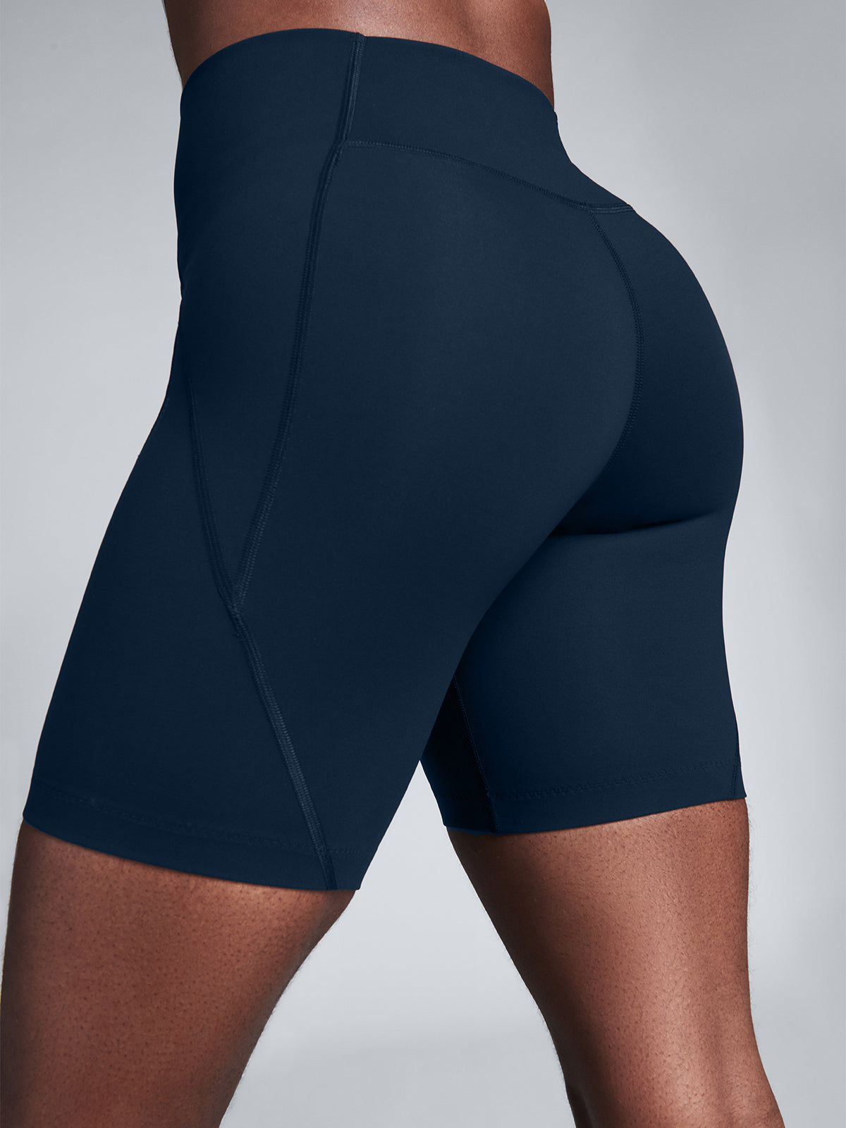 Womens limitless high waisted 7.5 inch marine blue bike shorts 5