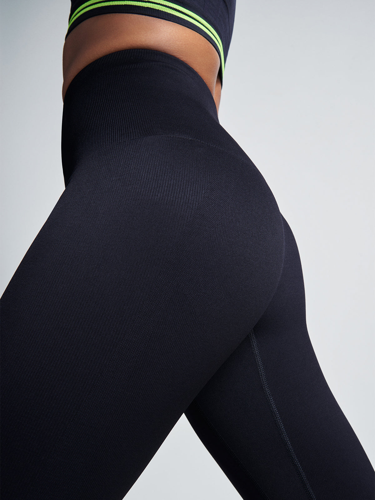 Womens streamline high waisted full black leggings 10