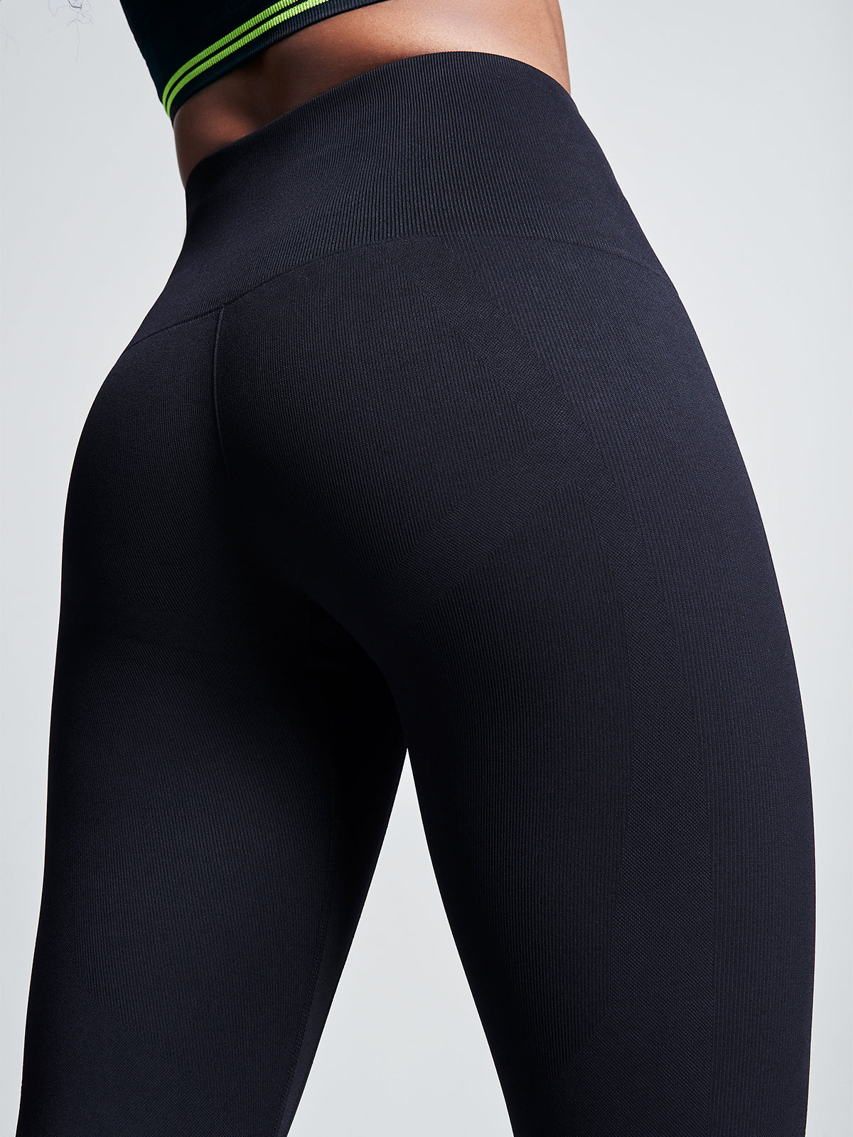 Womens streamline high waisted ankle black leggings 2