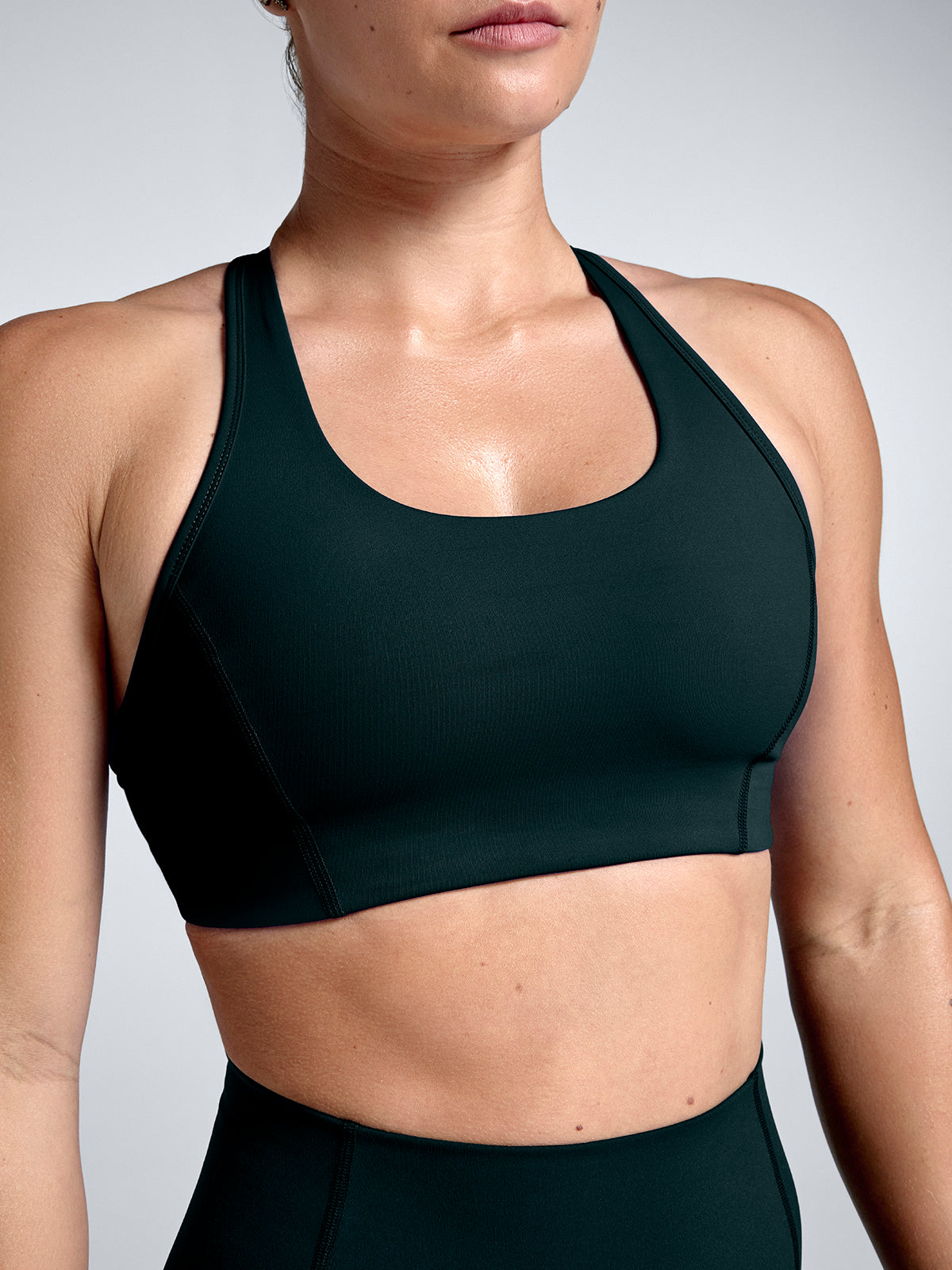 Womens fatal attraction dark green sports bra 3