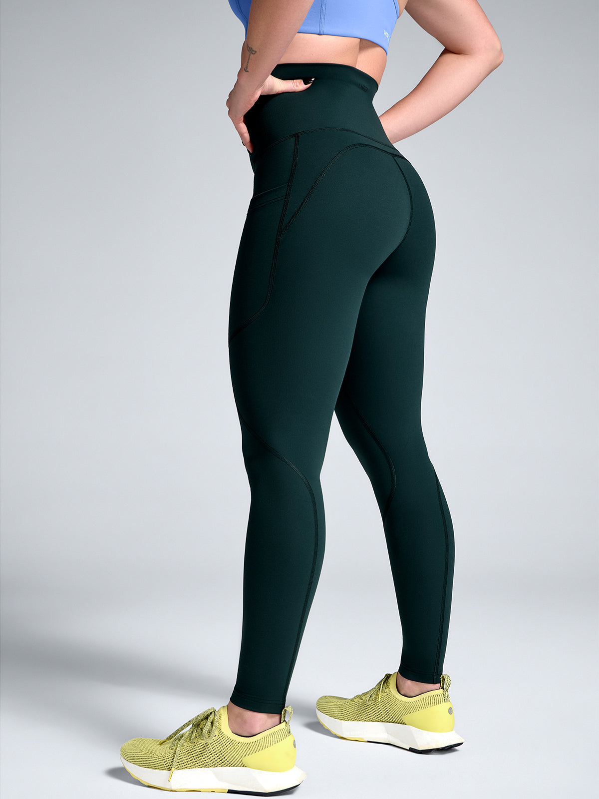 Womens fatal attraction super high waisted full length dark green leggings 2