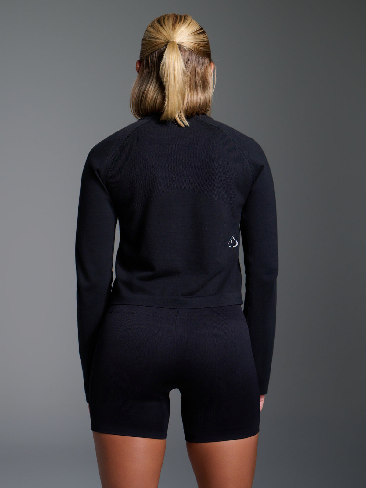 HERE TODAY CROPPED Long Sleeve Tee Black