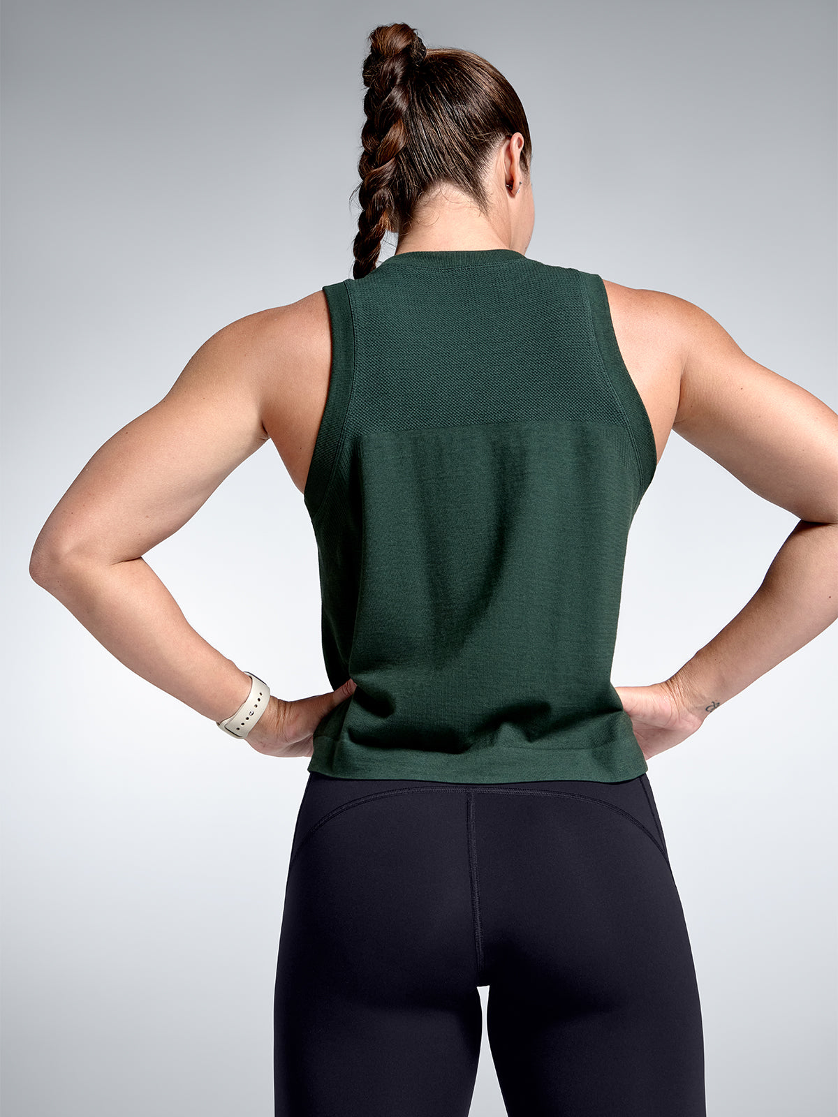 HERE TODAY Cropped Tank Dark Green