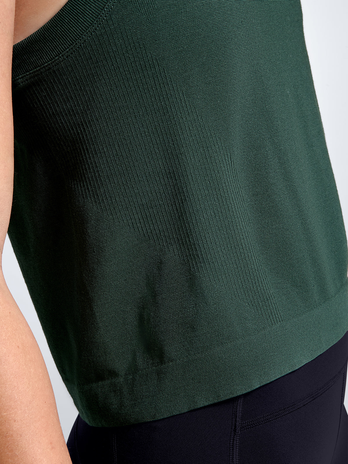 HERE TODAY Cropped Tank Dark Green