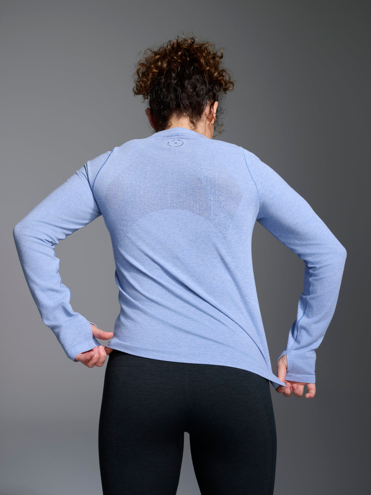 Womens here today long sleeve blue marl tee 2