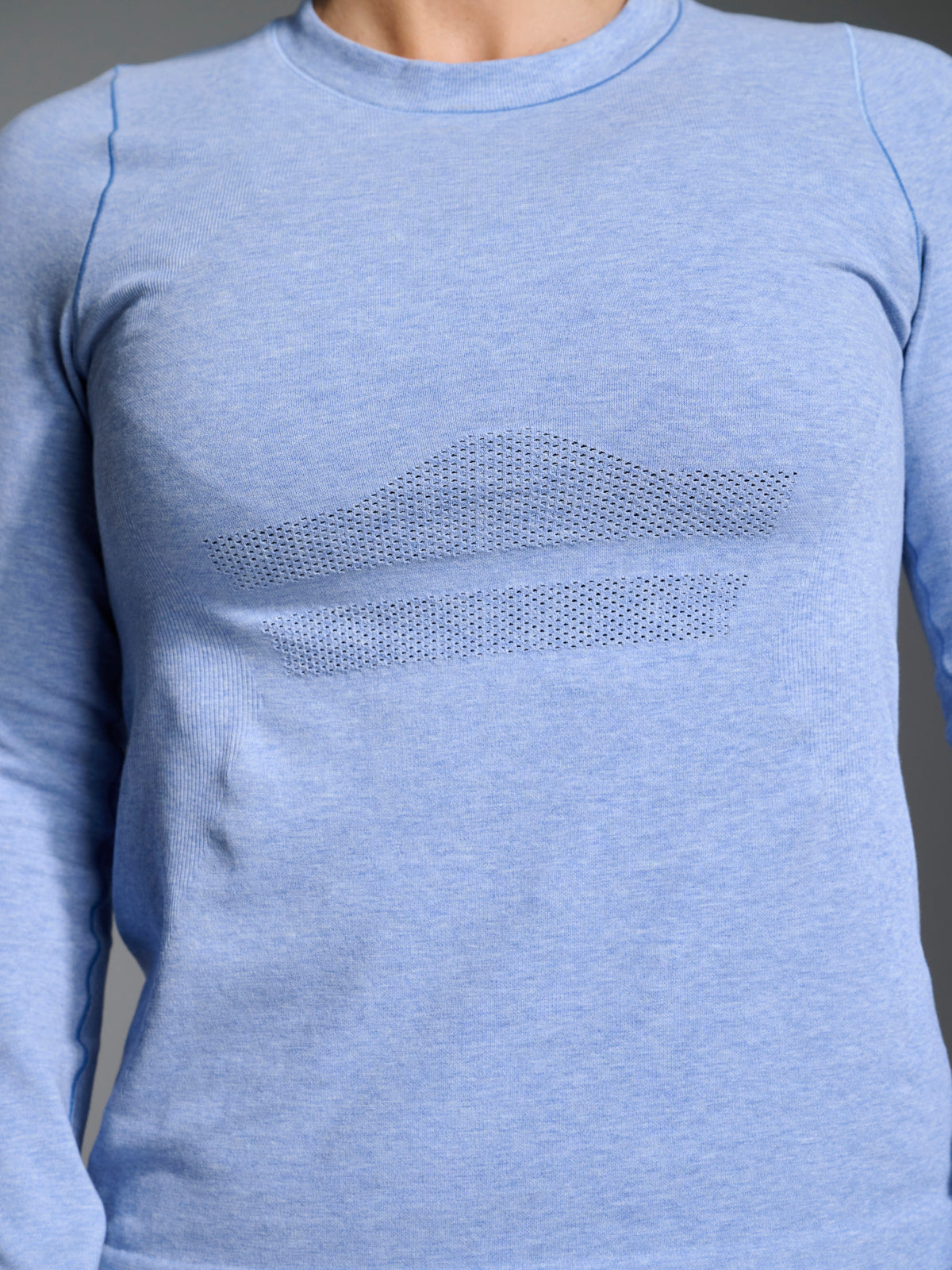 Womens here today long sleeve blue marl tee 3