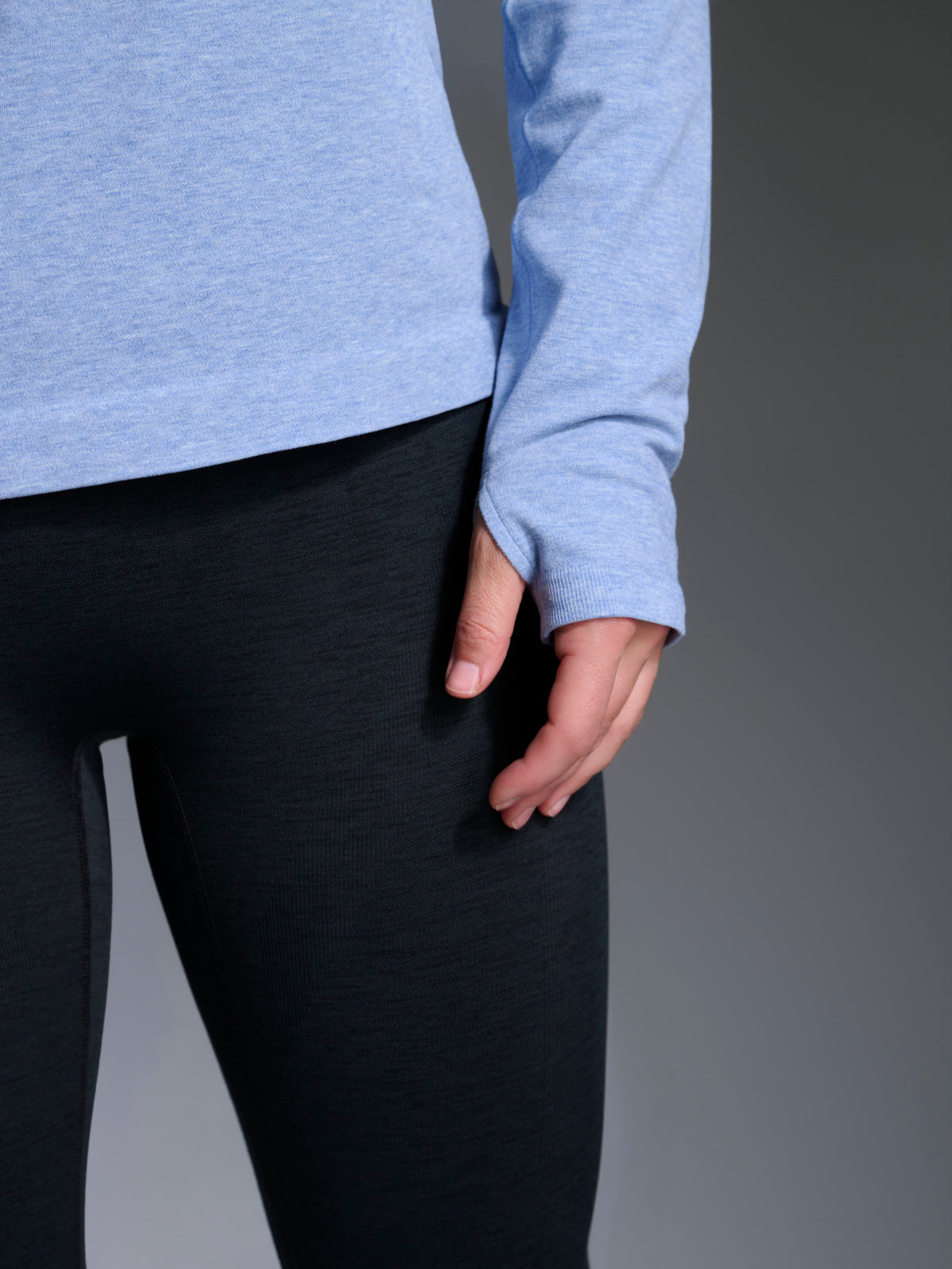 Womens here today long sleeve blue marl tee 4