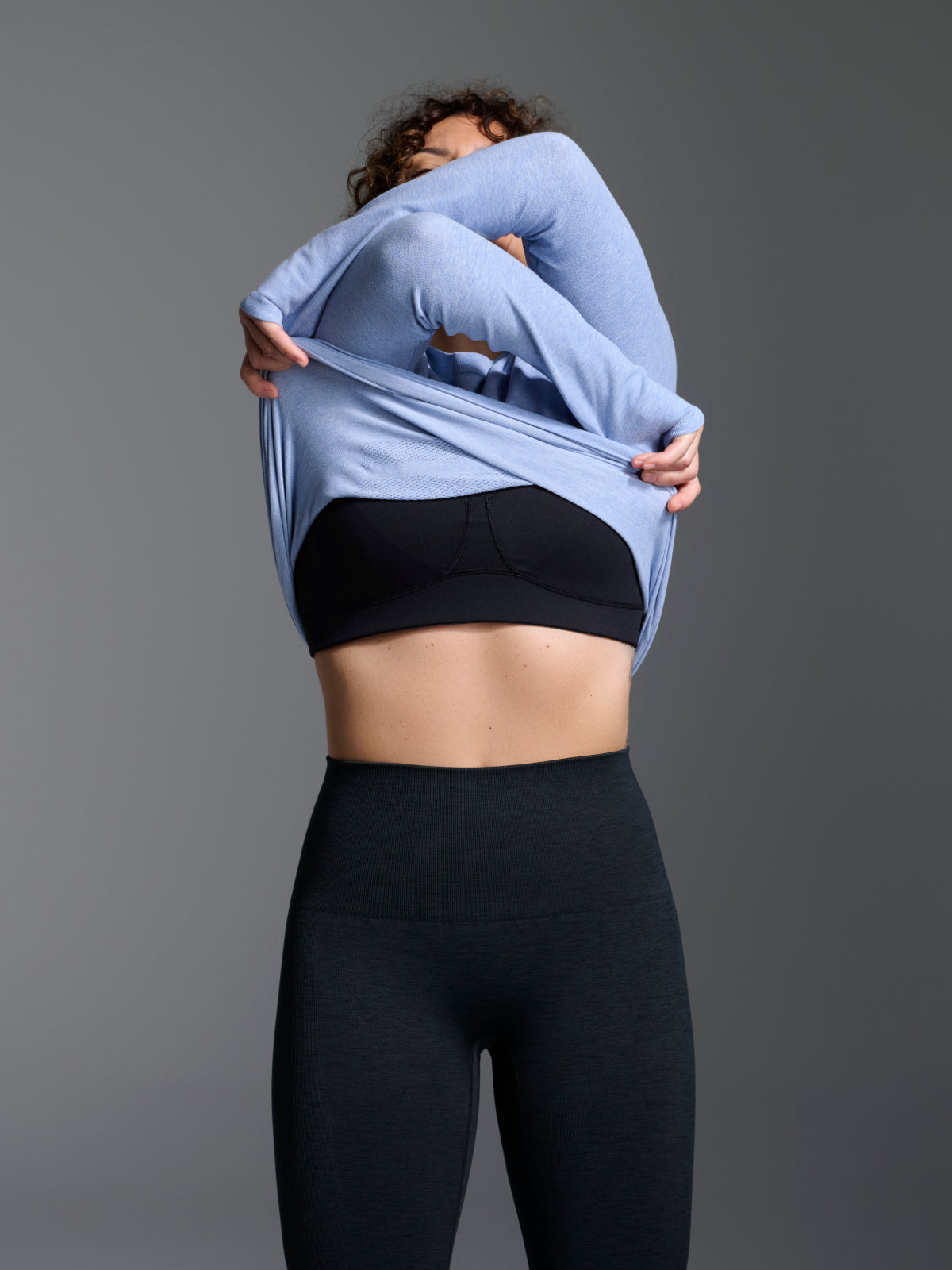 Womens here today long sleeve blue marl tee 6