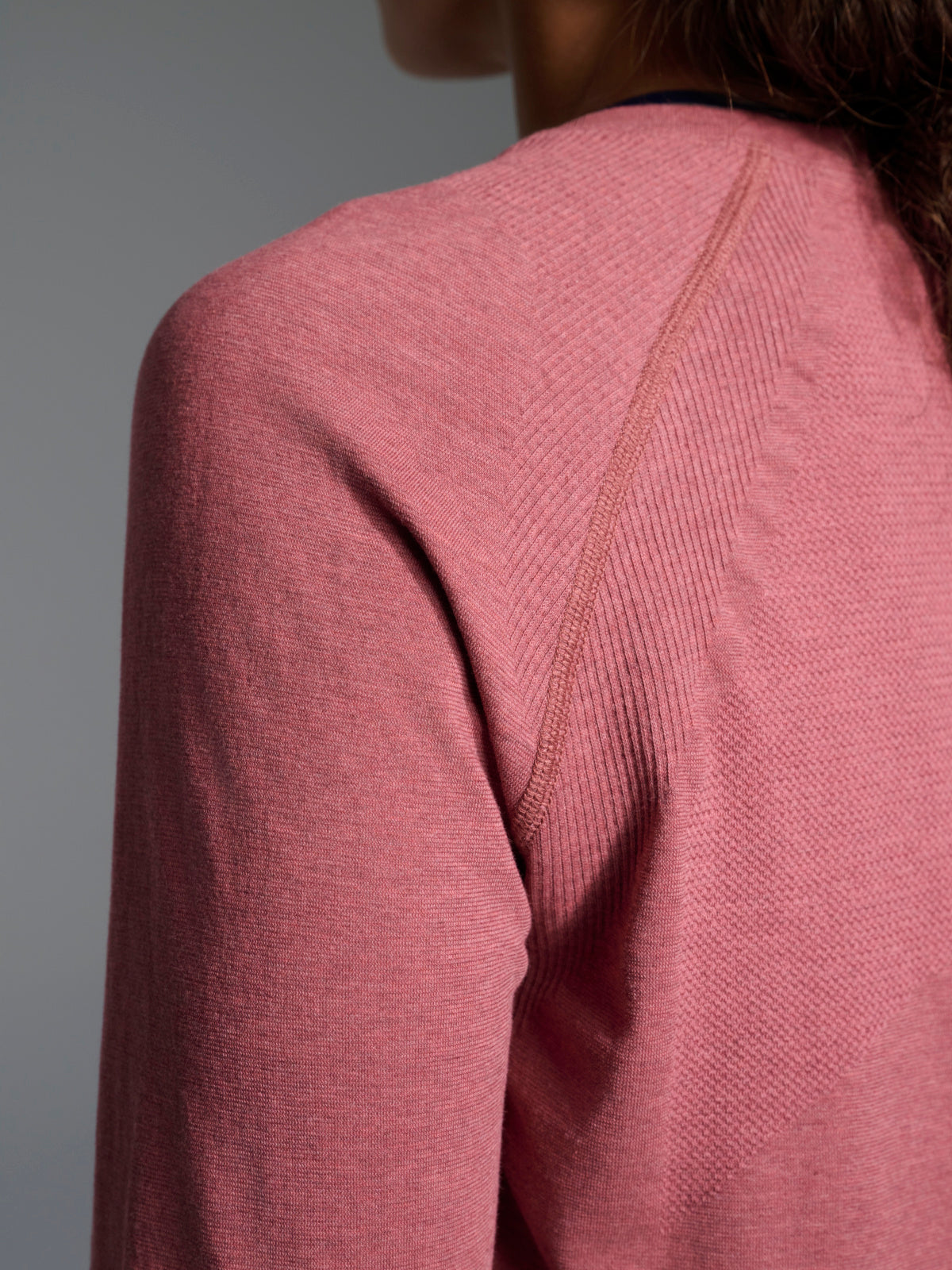 Womens here today cropped long sleeve red earth marl tank top 2