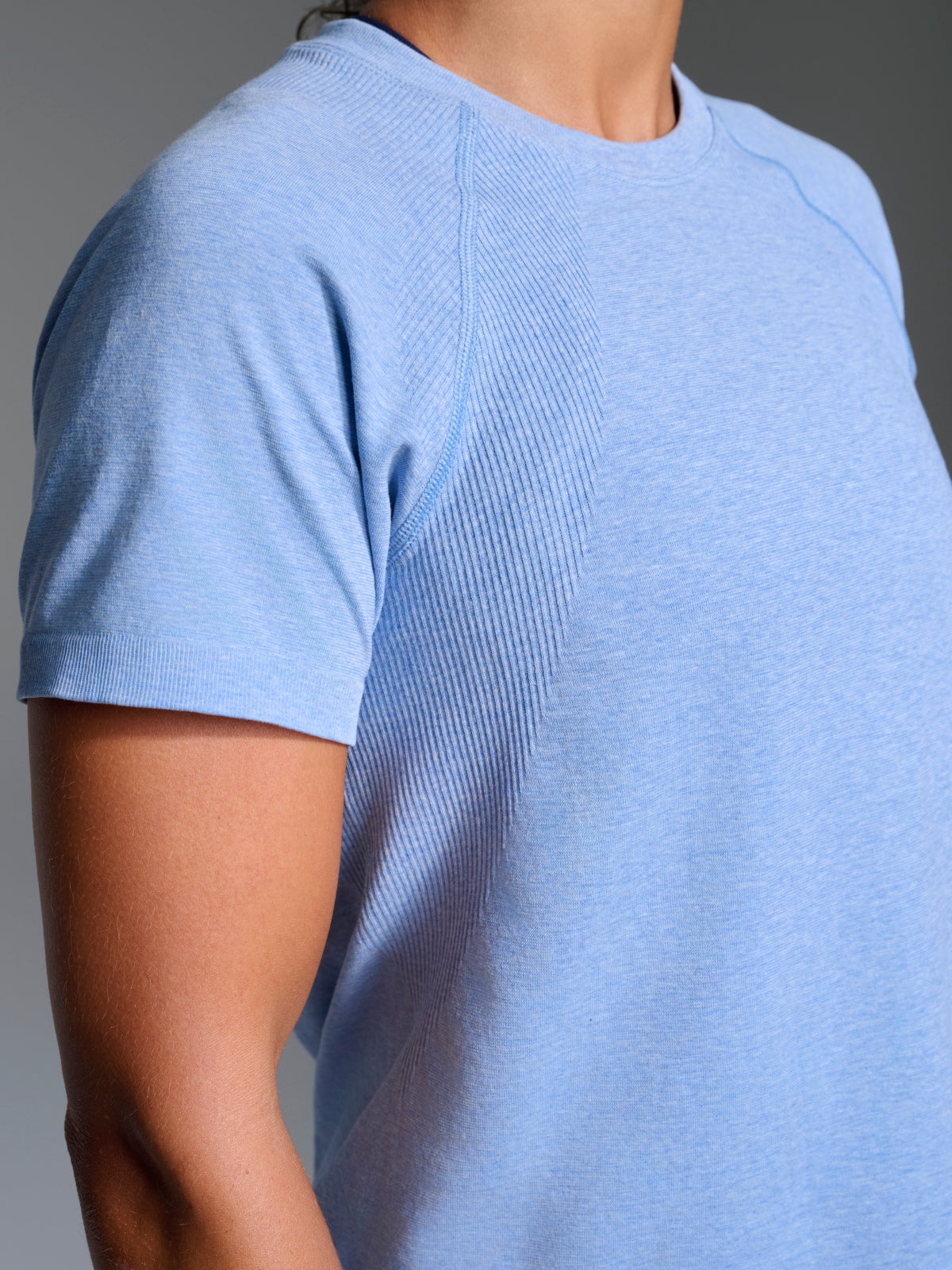 HERE TODAY MELANGE Cropped Tee Blue Marl