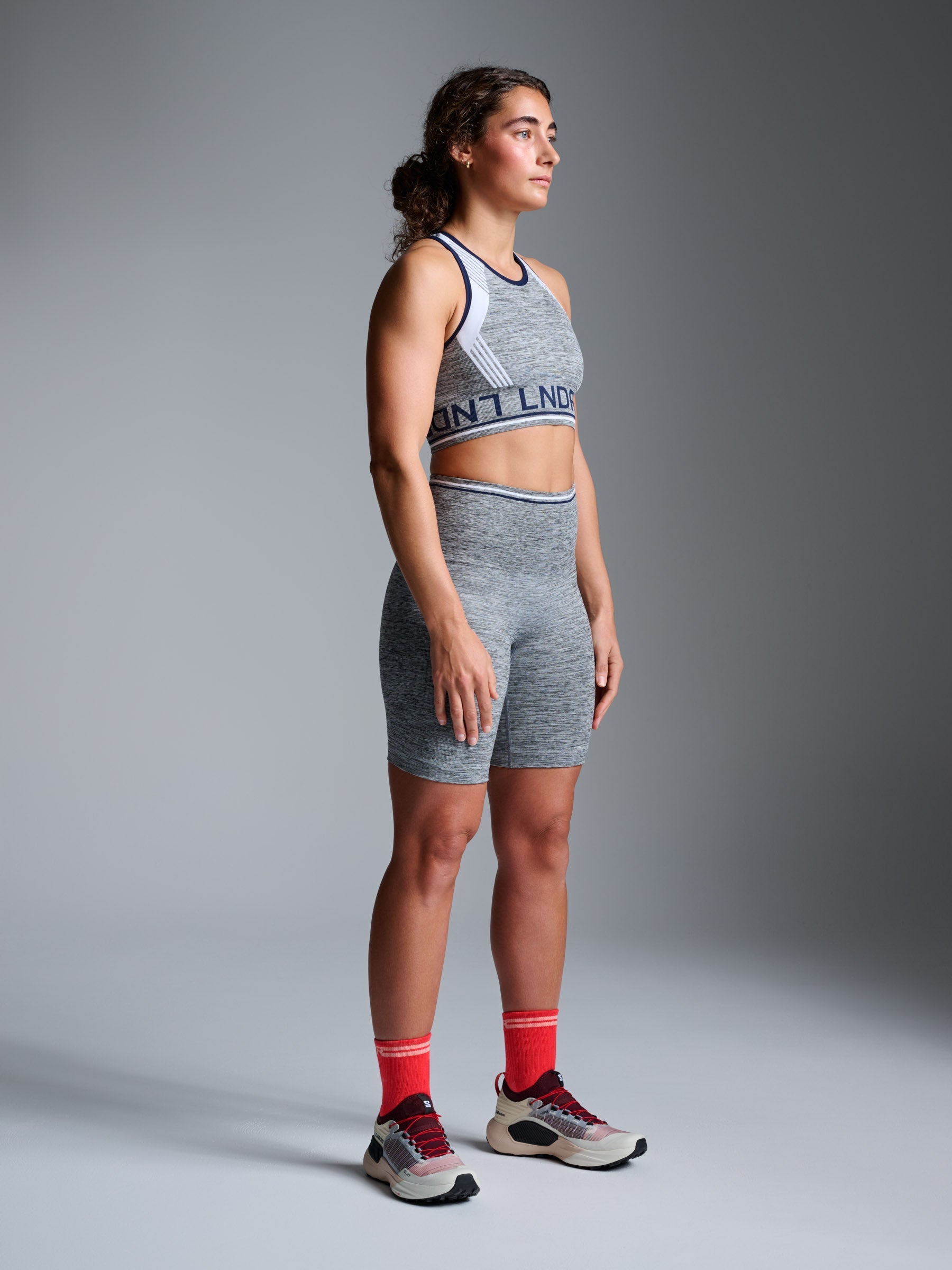 CHISEL MELANGE 8" Bike Short Grey Marl